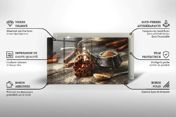 Herdabdeckplatte glas Vanilleschoten