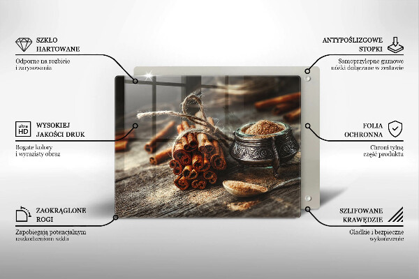 Herdabdeckplatte glas Vanilleschoten