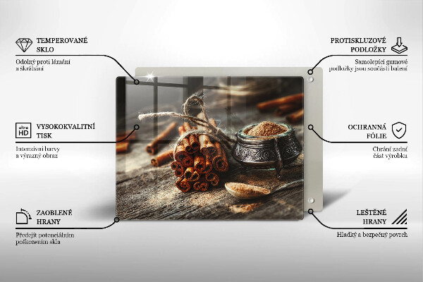 Herdabdeckplatte glas Vanilleschoten