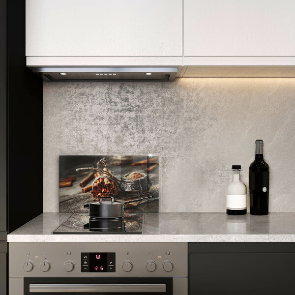 Herdabdeckplatte glas Vanilleschoten