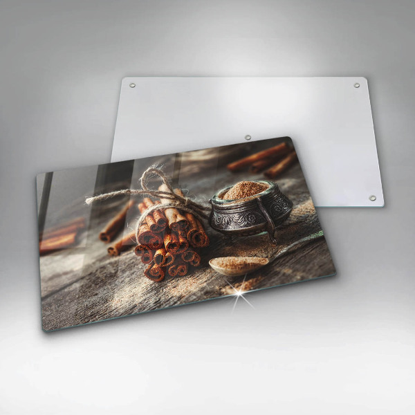 Herdabdeckplatte glas Vanilleschoten