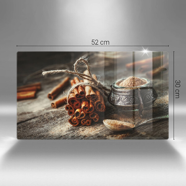 Herdabdeckplatte glas Vanilleschoten