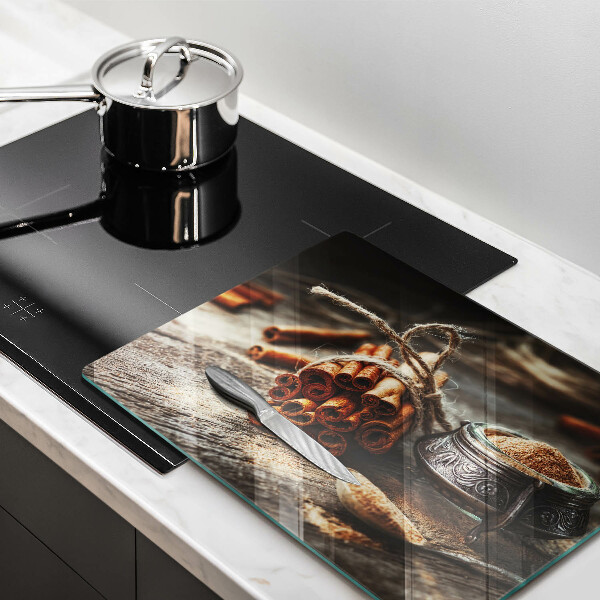 Herdabdeckplatte glas Vanilleschoten