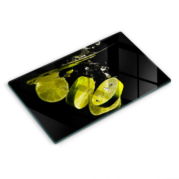 Herdabdeckplatte glas Limetten im Wasser