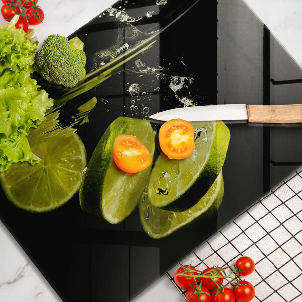 Herdabdeckplatte glas Limetten im Wasser