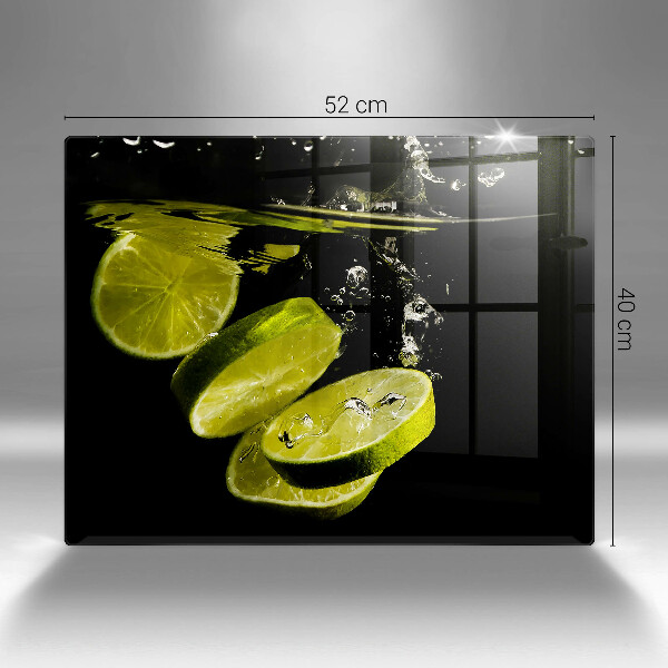 Herdabdeckplatte glas Limetten im Wasser