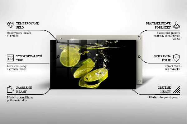Herdabdeckplatte glas Limetten im Wasser