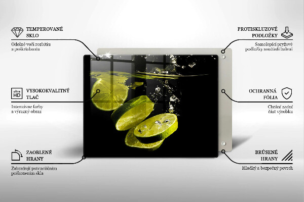 Herdabdeckplatte glas Limetten im Wasser