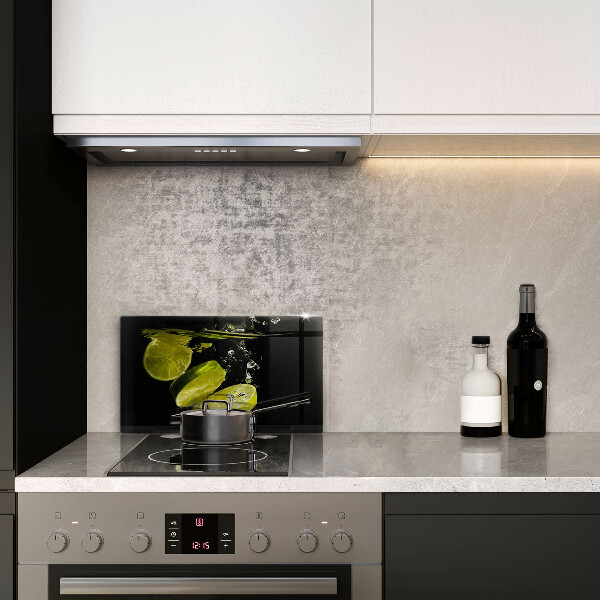 Herdabdeckplatte glas Limetten im Wasser