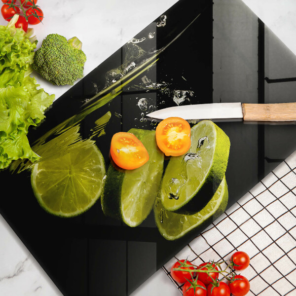 Herdabdeckplatte glas Limetten im Wasser