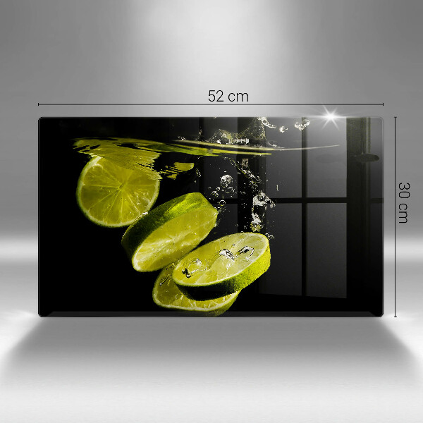 Herdabdeckplatte glas Limetten im Wasser