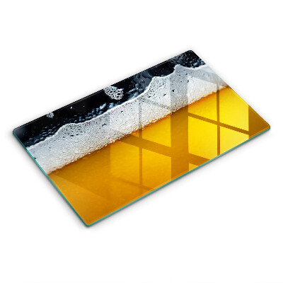 Herdabdeckplatte glas Bierschaum trinken