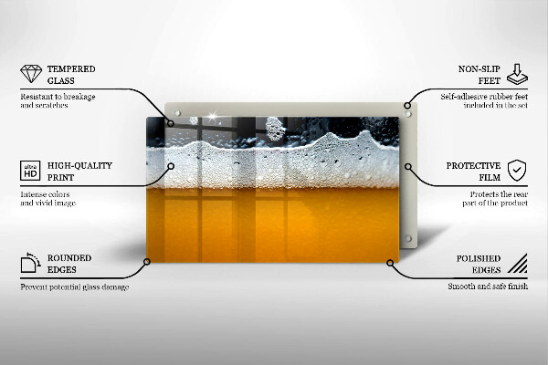 Herdabdeckplatte glas Bierschaum trinken