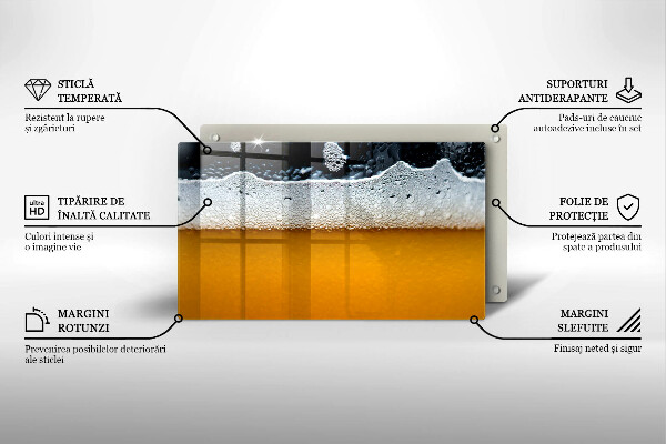 Herdabdeckplatte glas Bierschaum trinken