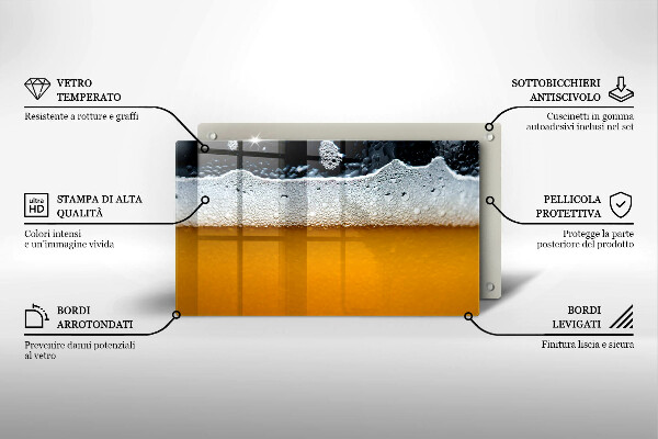 Herdabdeckplatte glas Bierschaum trinken