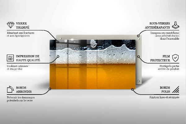 Herdabdeckplatte glas Bierschaum trinken