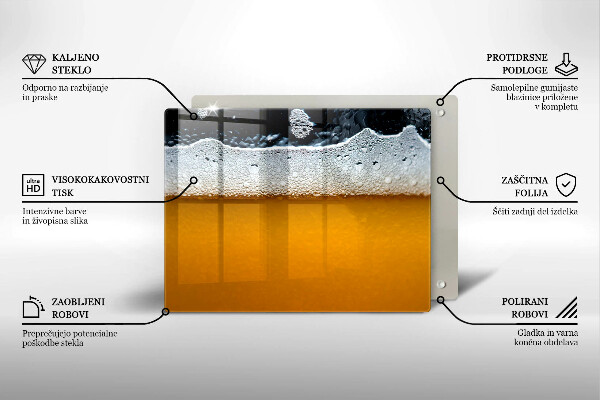 Herdabdeckplatte glas Bierschaum trinken