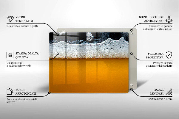 Herdabdeckplatte glas Bierschaum trinken