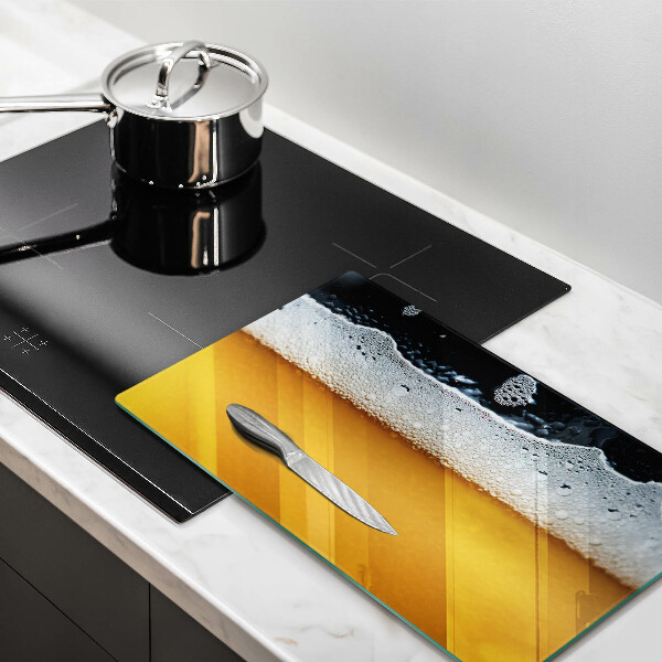 Herdabdeckplatte glas Bierschaum trinken