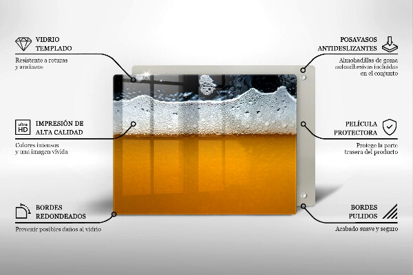 Herdabdeckplatte glas Bierschaum trinken