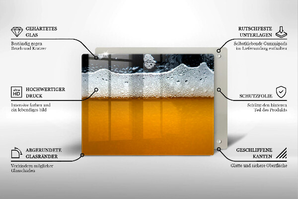 Herdabdeckplatte glas Bierschaum trinken