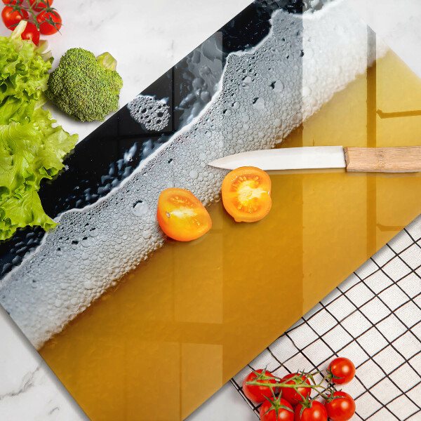 Herdabdeckplatte glas Bierschaum trinken