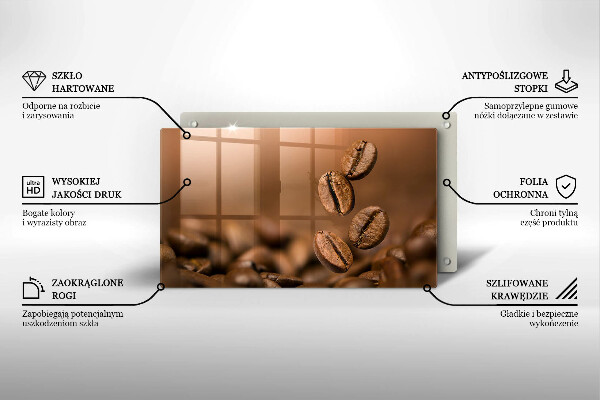 Herdabdeckplatte glas Kaffeebohnen