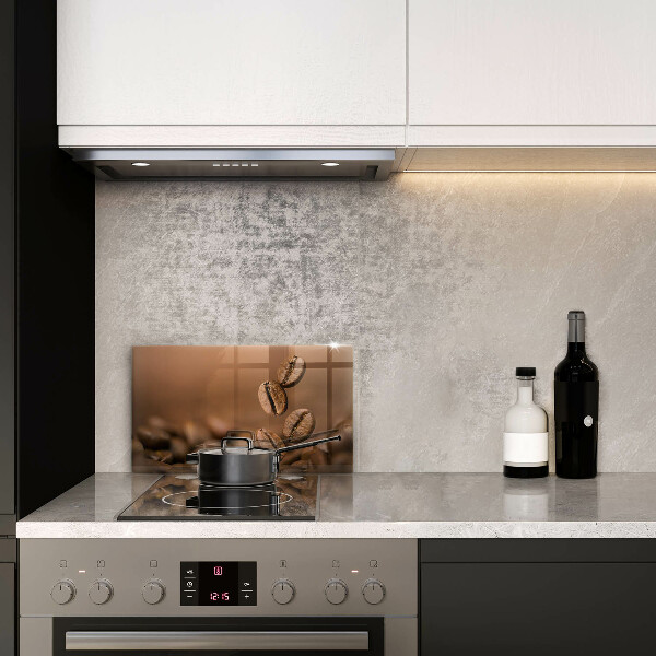 Herdabdeckplatte glas Kaffeebohnen