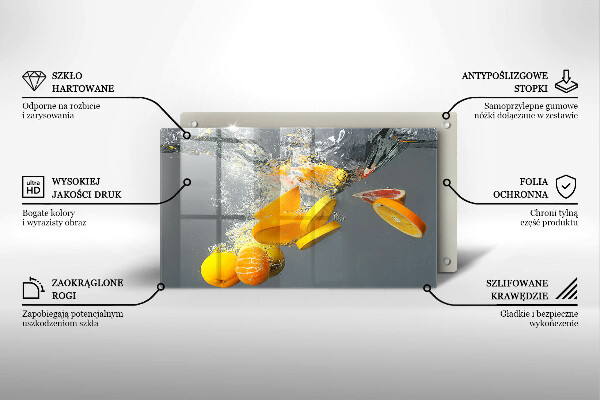Herdabdeckplatte glas Zitronen im Wasser