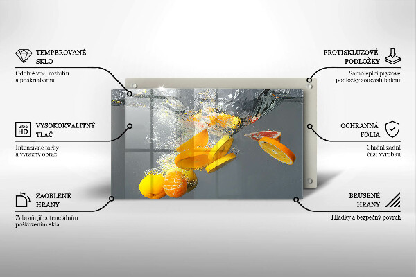 Herdabdeckplatte glas Zitronen im Wasser