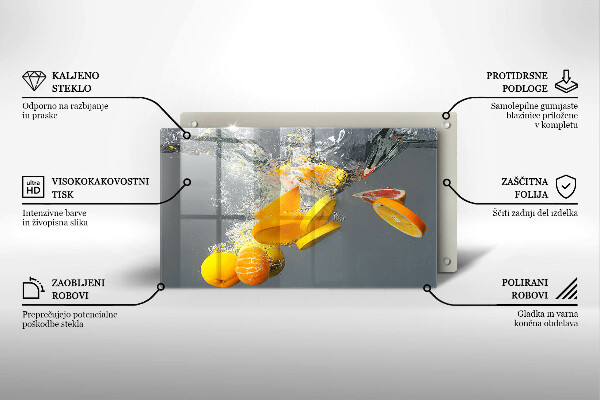 Herdabdeckplatte glas Zitronen im Wasser