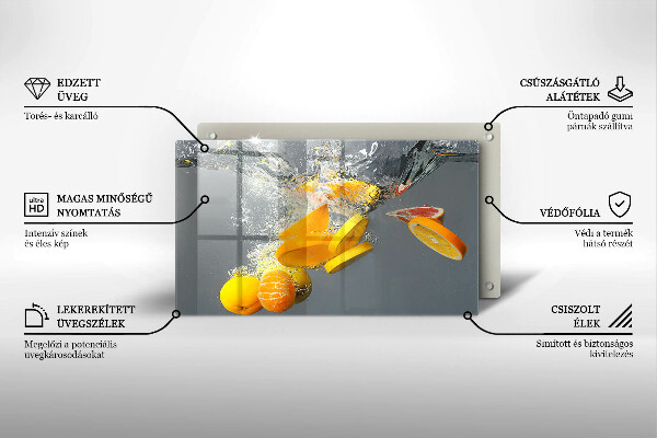 Herdabdeckplatte glas Zitronen im Wasser