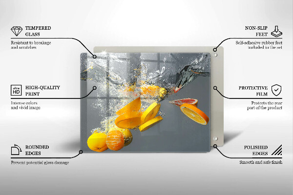 Herdabdeckplatte glas Zitronen im Wasser