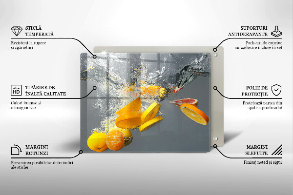 Herdabdeckplatte glas Zitronen im Wasser