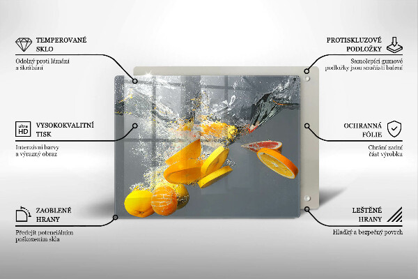 Herdabdeckplatte glas Zitronen im Wasser