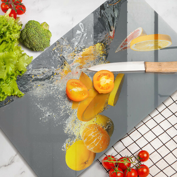 Herdabdeckplatte glas Zitronen im Wasser