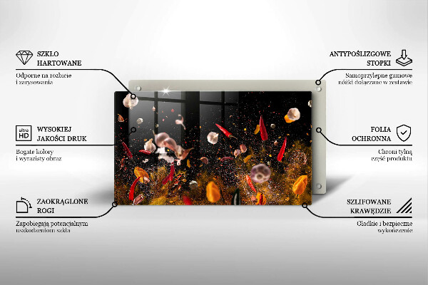 Herdabdeckplatte glas Scharfe Gewürze