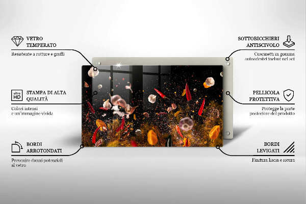 Herdabdeckplatte glas Scharfe Gewürze