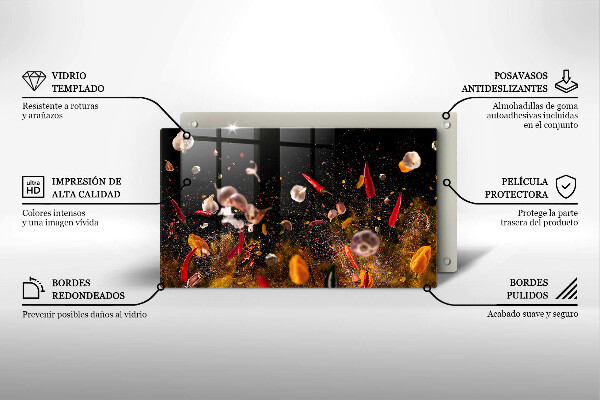 Herdabdeckplatte glas Scharfe Gewürze