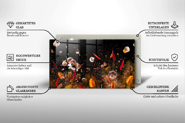 Herdabdeckplatte glas Scharfe Gewürze