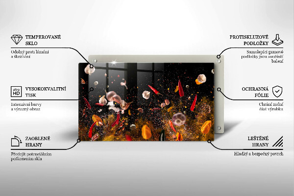 Herdabdeckplatte glas Scharfe Gewürze