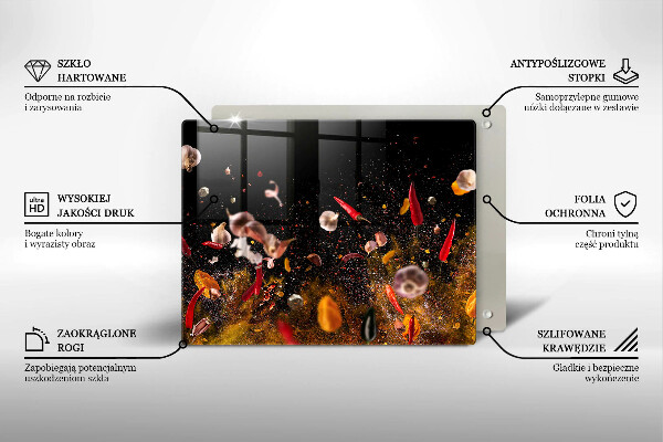 Herdabdeckplatte glas Scharfe Gewürze