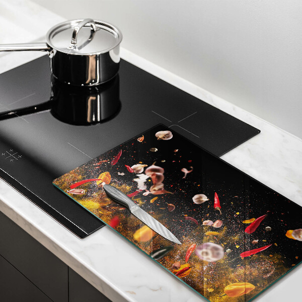 Herdabdeckplatte glas Scharfe Gewürze