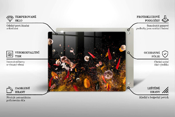 Herdabdeckplatte glas Scharfe Gewürze
