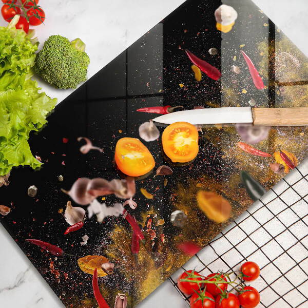 Herdabdeckplatte glas Scharfe Gewürze