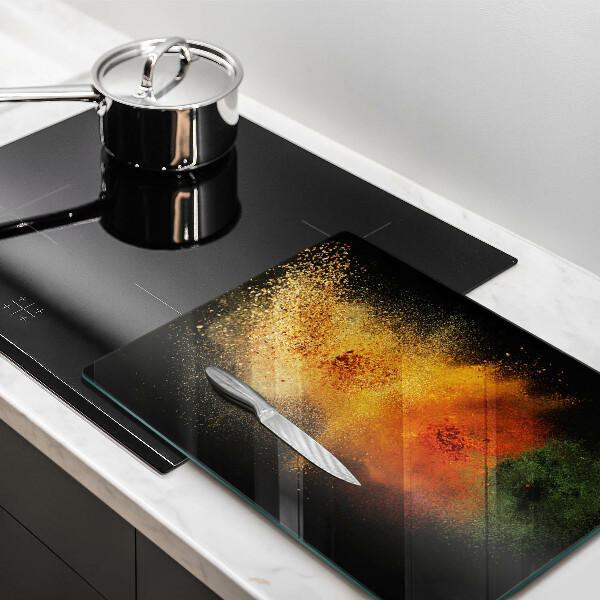 Herdabdeckplatte glas Bunte Gewürze