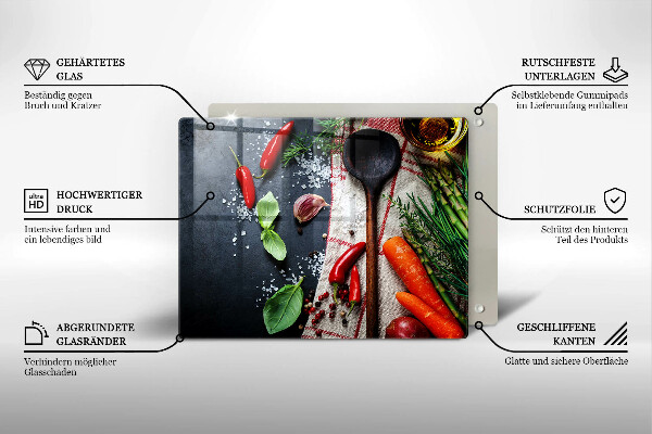 Herdabdeckplatte glas Küchenessen