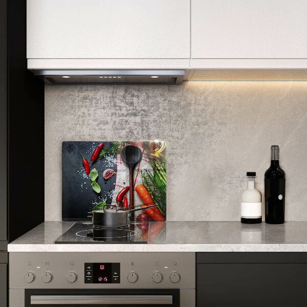 Herdabdeckplatte glas Küchenessen