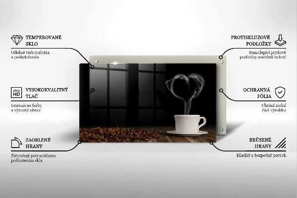 Herdabdeckplatte glas Kaffeetasse-Herz