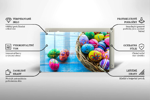 Herdabdeckplatte glas Ostereier Ostereier